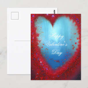 Abstraktes Glitter-Herz Valentinstag Postkarte