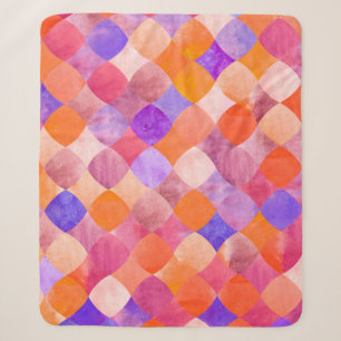 Abstraktes Glitter-Wasserfarben-Geometrie-Muster Sherpadecke