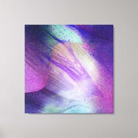 Abstraktes Glittern Flüssigkeit Pour Paint Neon Ma Leinwanddruck (Vorderseite)