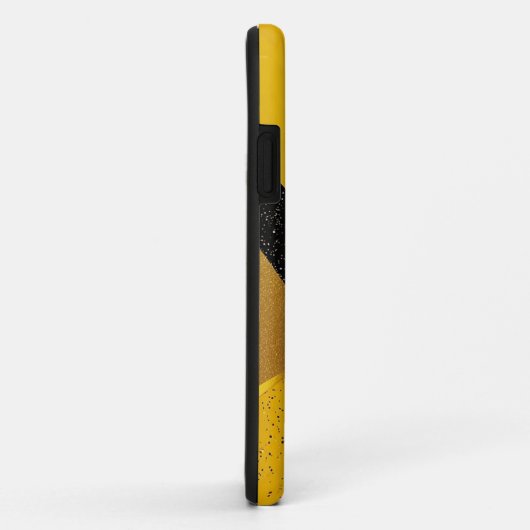 Abstraktes Glittern Gelb und Schwarz Geometrisch Case-Mate iPhone Hülle (Hinten/Rechts)