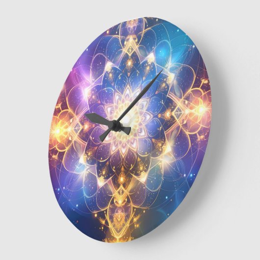 Abstraktes Glühen Mandala Wall Uhr (Winkel)