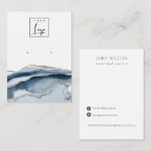 Abstraktes Gold Adage Navy Study Earring Logo-Disp Visitenkarte (Vorne/Hinten)