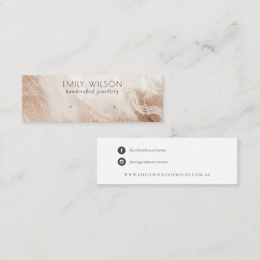 Abstraktes Gold Agate Texture Stuhlvorschau Mini Visitenkarte (Vorne/Hinten)