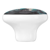 Abstraktes Gold Aquamarin Keramikknauf (Seitenansicht)