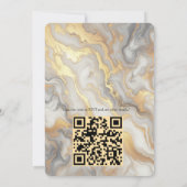 Abstraktes Gold auf schwarzen und gemischten Marmo Einladung (Rückseite)