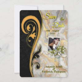 Abstraktes Gold auf schwarzen und gemischten Marmo Einladung