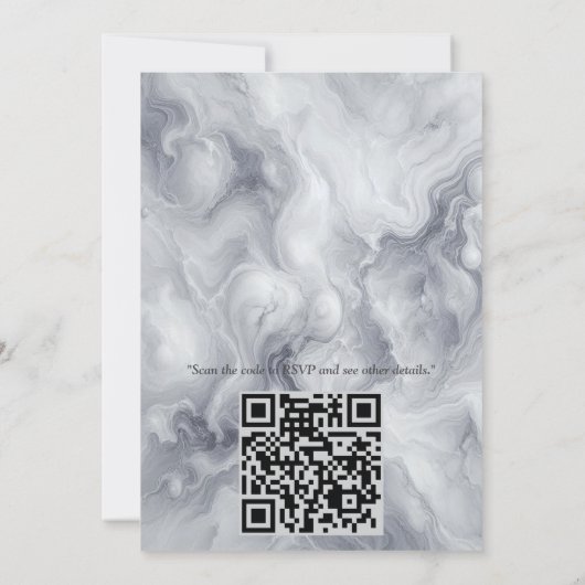 Abstraktes Gold auf schwarzen und gemischten Marmo Einladung (Rückseite)