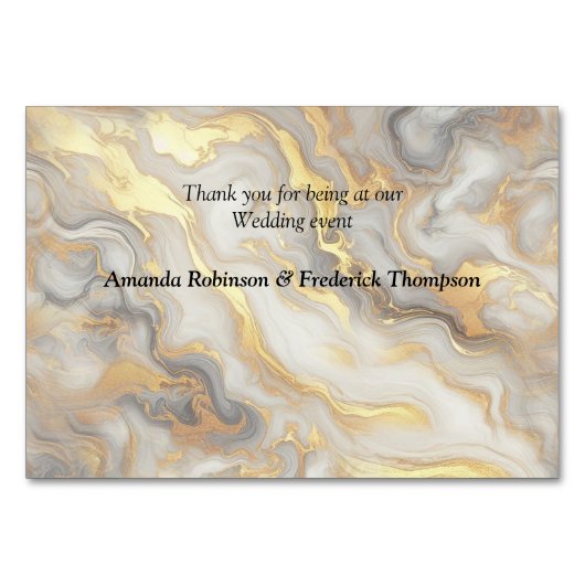 Abstraktes Gold auf schwarzen und gemischten Marmo Tischnummer (Rückseite)