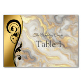 Abstraktes Gold auf schwarzen und gemischten Marmo Tischnummer (Vorderseite)