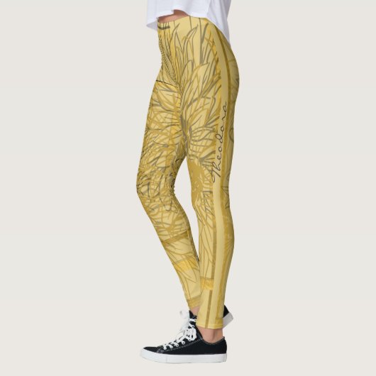 Abstraktes Gold Beige Leggings (Links)