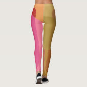 Abstraktes Gold Beige rosa Muster Leggings (Rückseite)