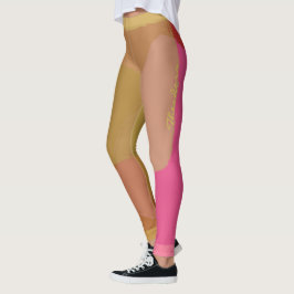Abstraktes Gold Beige rosa Muster Leggings