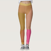 Abstraktes Gold Beige rosa Muster Leggings (Vorderseite)