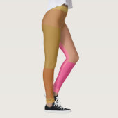 Abstraktes Gold Beige rosa Muster Leggings (Rechts)