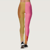 Abstraktes Gold Beige rosa Muster Leggings (Rückseite)