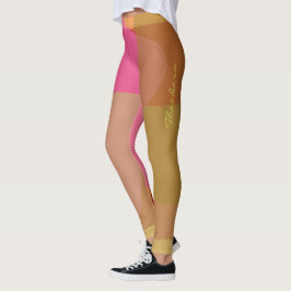 Abstraktes Gold Beige rosa Muster Leggings