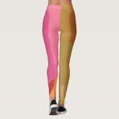 Abstraktes Gold Beige rosa Muster Leggings (Rückseite)