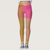 Abstraktes Gold Beige rosa Muster Leggings (Vorderseite)