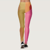 Abstraktes Gold Beige rosa Muster Leggings (Rückseite)