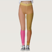 Abstraktes Gold Beige rosa Muster Leggings (Vorderseite)