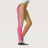 Abstraktes Gold Beige rosa Muster Leggings (Rechts)