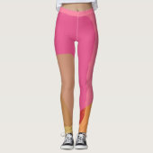 Abstraktes Gold Beige rosa Muster Leggings (Vorderseite)