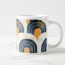 Abstraktes Gold Blau und Weiß