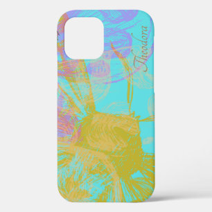 Abstraktes Gold Butterfly Aquamarine Violet Muster Case-Mate iPhone Hülle