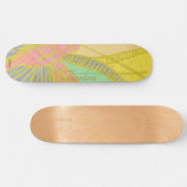 Abstraktes Gold Butterfly Jad Pink-Muster Skateboard (Horizontal)