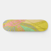 Abstraktes Gold Butterfly Jad Pink-Muster Skateboard (Horizontal)