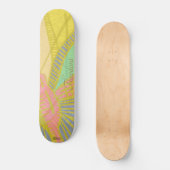 Abstraktes Gold Butterfly Jad Pink-Muster Skateboard (Vorderseite)