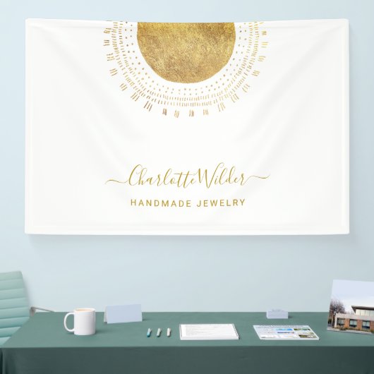 Abstraktes Gold Circle Handmade Schmuckgeschäft Banner (Messe)