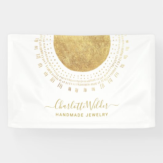 Abstraktes Gold Circle Handmade Schmuckgeschäft Banner (Horizontal)