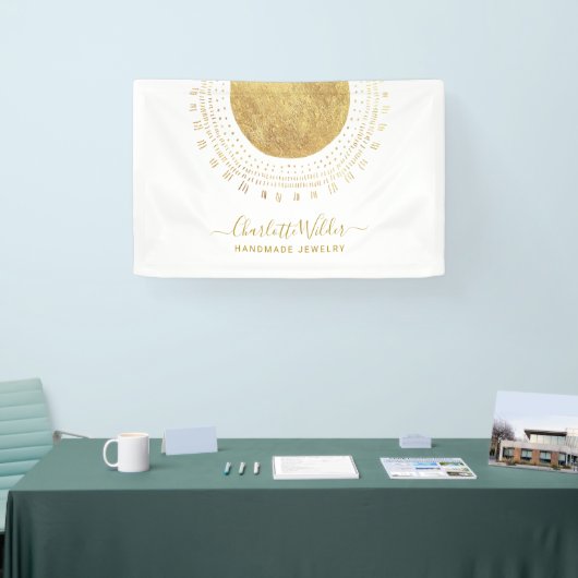 Abstraktes Gold Circle Handmade Schmuckgeschäft Banner (Messe)