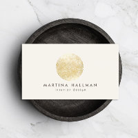Abstraktes Gold-Circle-Logo für Elfenbein