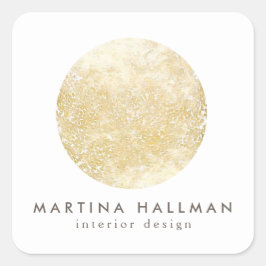 Abstraktes Gold-Circle-Logo für Wasserfarben auf W Quadratischer Aufkleber