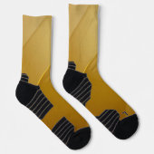 Abstraktes Gold Diagonale Schichten Luxus-Kunst Socken (Rechts)