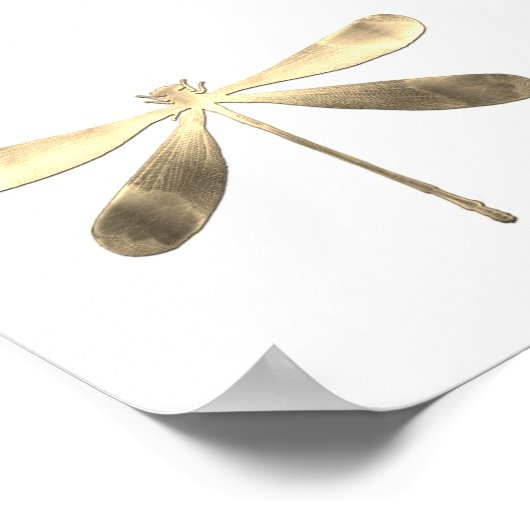 Abstraktes Gold Dragonfly Poster (Ecke)