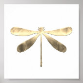 Abstraktes Gold Dragonfly Poster (Vorne)