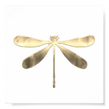 Abstraktes Gold Dragonfly Poster