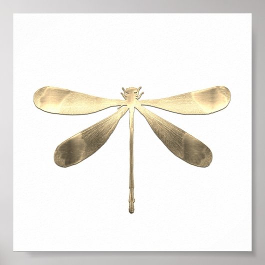 Abstraktes Gold Dragonfly Poster (Vorne)