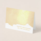 Abstraktes Gold | Eleganter Happy Holidays mit Fot Folienkarte (Vorderseite)