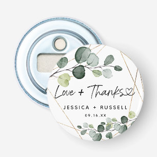 Abstraktes Gold-Eukalyptus Liebe und Dank Flaschenöffner