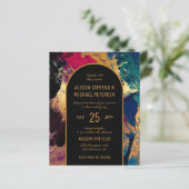 Abstraktes Gold FOTO Hochzeit Einladung (Stehend Vorderseite)