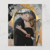 Abstraktes Gold FOTO Hochzeit Einladung Flyer (Hinten)