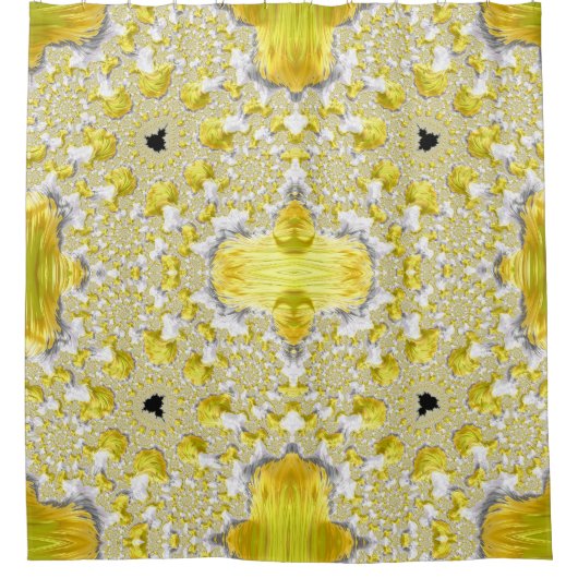 Abstraktes Gold-Fraktal Duschvorhang (Vorderseite)