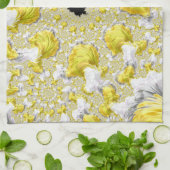 Abstraktes Gold-Fraktal Geschirrtuch (Gefaltet)