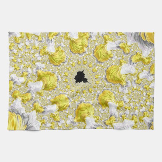 Abstraktes Gold-Fraktal Geschirrtuch (Horizontal)