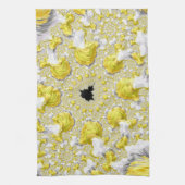 Abstraktes Gold-Fraktal Geschirrtuch (Vertikal)