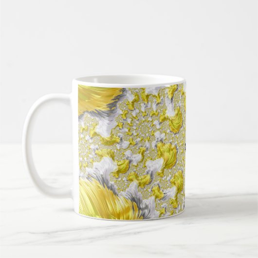Abstraktes Gold-Fraktal Kaffeetasse (Links)